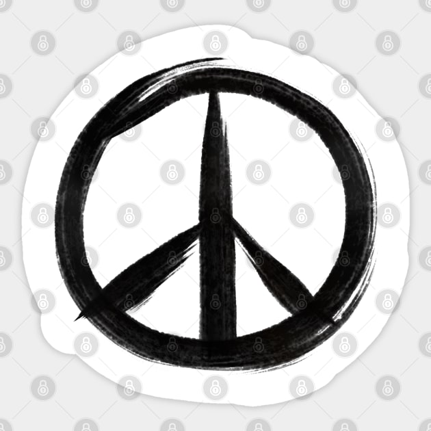 Zen Peace Symbol in black ink Sticker by drumweaver